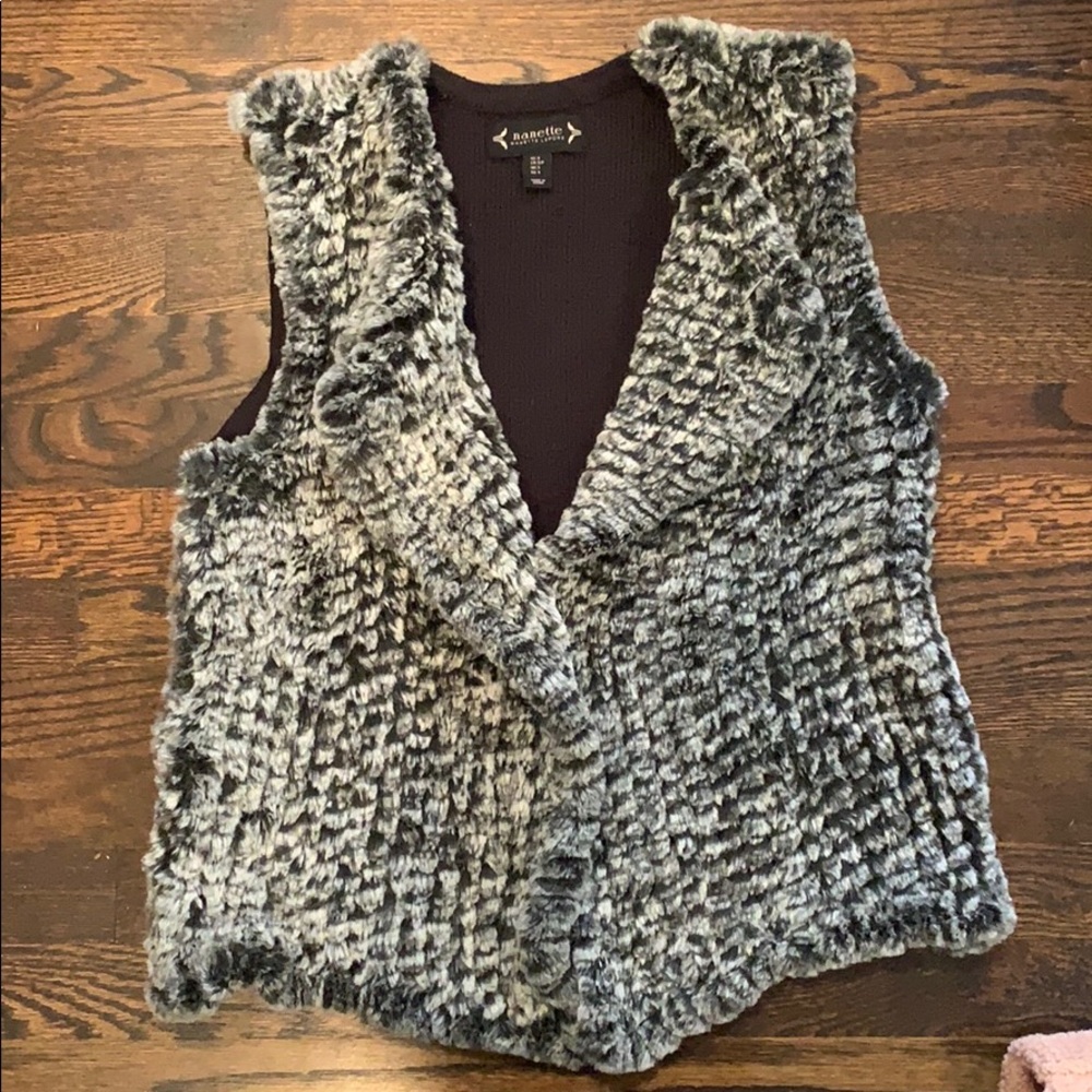 Nanette Lepore faux fur/sweater vest size small